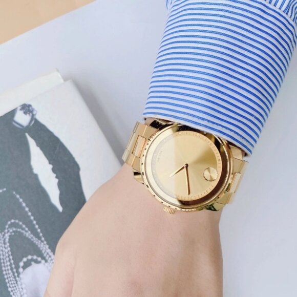 Movado Men's Gold Dial Two Tone Watch - Picture 3 of 7